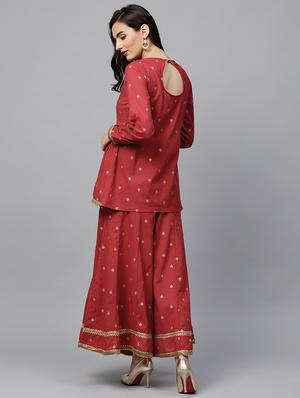 Gota patti kurta with palazzo set - 15620420 - Standard Image - 3