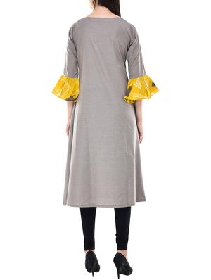 Bell sleeves a-line kurta - 15620541 - Standard Image - 3