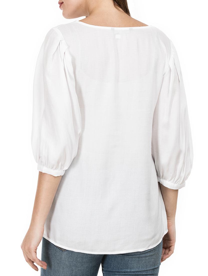 pleat detail sleeve top - 15620627 - Zoom Image - 3