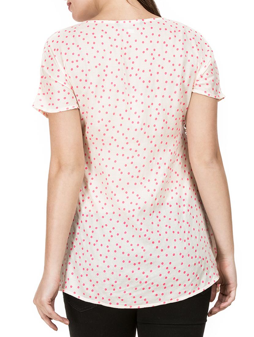 v neck gathered detail top - 15620631 - Zoom Image - 3