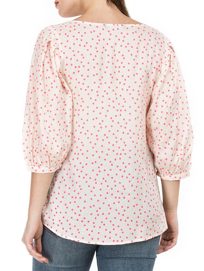 pleat detail sleeve top - 15620632 - Zoom Image - 3