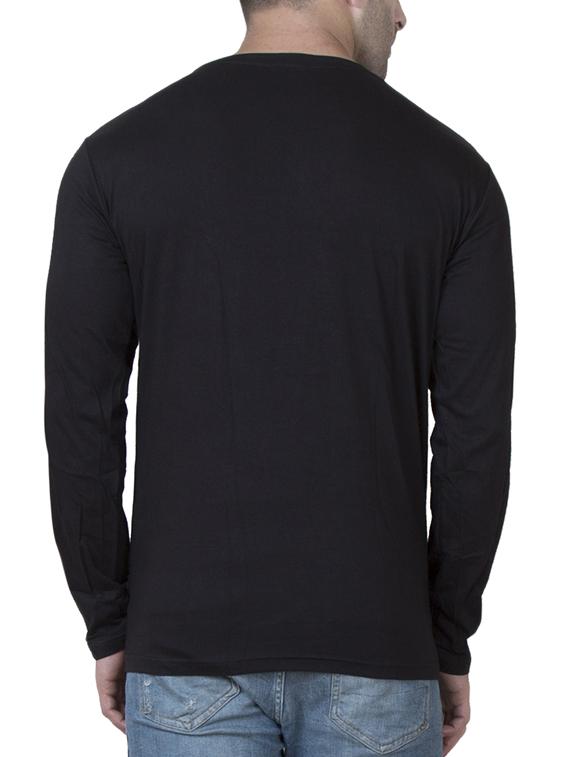 black cotton chest print tshirt - 15620653 - Zoom Image - 3