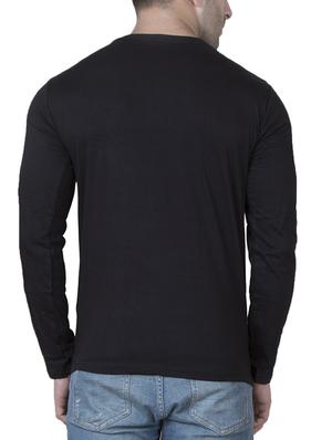 black cotton front print t-shirt - 15620655 - Standard Image - 3