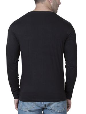 black cotton chest print tshirt - 15620657 - Standard Image - 3