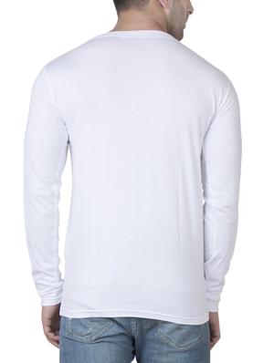 white cotton chest print tshirt - 15620660 - Standard Image - 3
