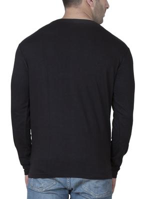 black cotton front print t-shirt - 15620665 - Standard Image - 3