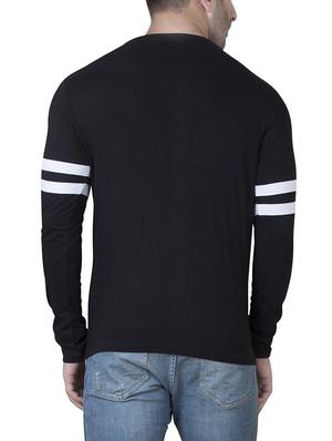 black cotton front print t-shirt - 15620671 - Standard Image - 3