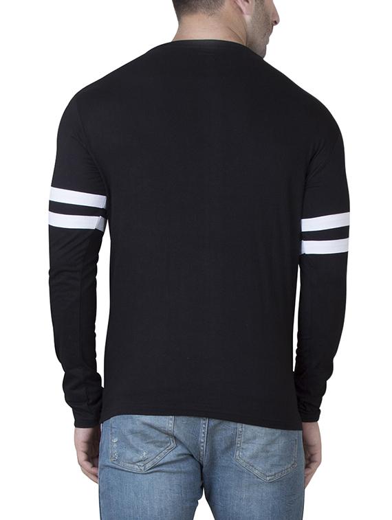 black cotton front print t-shirt - 15620671 - Zoom Image - 3