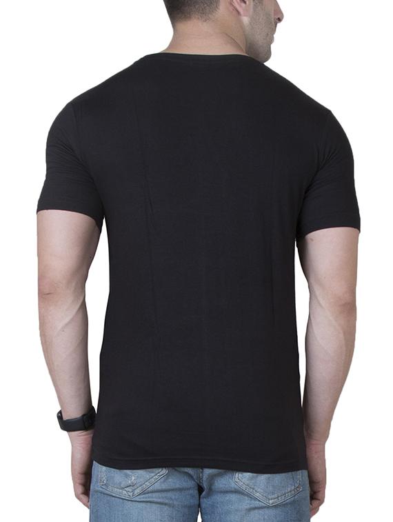 black cotton color block t-shirt - 15620676 - Zoom Image - 3