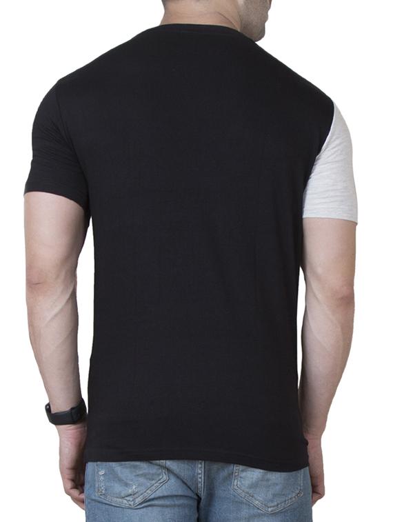 black cotton color block t-shirt - 15620677 - Zoom Image - 3