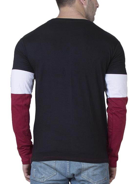 multi colored cotton color block t-shirt - 15620680 - Zoom Image - 3