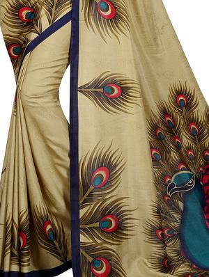graphic printed saree with blouse - 15620722 - Standard Image - 3