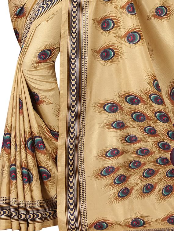graphic printed saree with blouse - 15620727 - Zoom Image - 3
