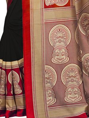 kalamkari printed border saree with blouse - 15620759 - Standard Image - 3