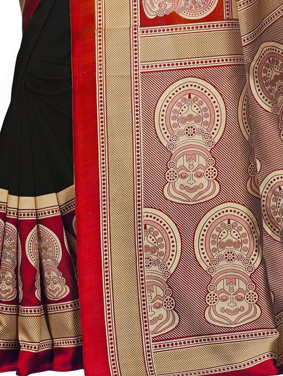 kalamkari printed border saree with blouse - 15620759 - Zoom Image - 3