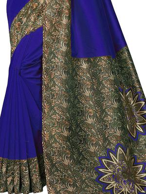 kalamkari printed border saree with blouse - 15620781 - Standard Image - 3
