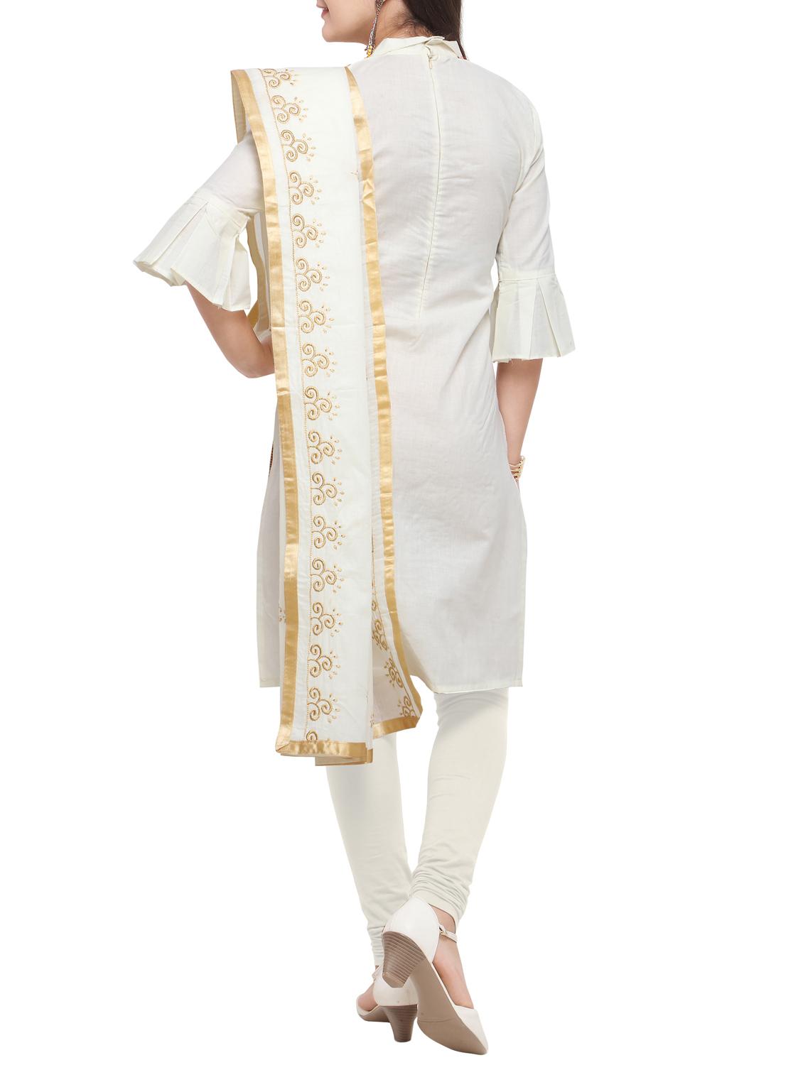 Embroidered unstitched churidaar suit - 15620815 - Zoom Image - 3