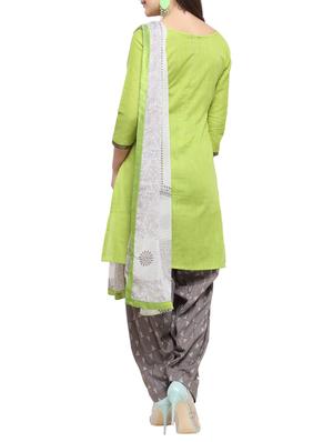 Printed unstitched salwar suit - 15620816 - Standard Image - 3