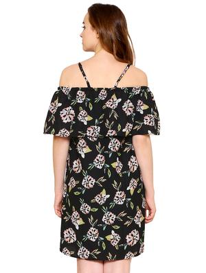 overlay floral a-line dress - 15620825 - Standard Image - 3
