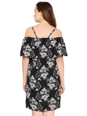 overlay floral a-line dress - 15620826 - Standard Image - 3