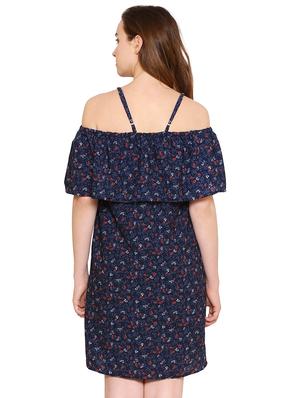 overlay ditsy floral a-line dress - 15620827 - Standard Image - 3