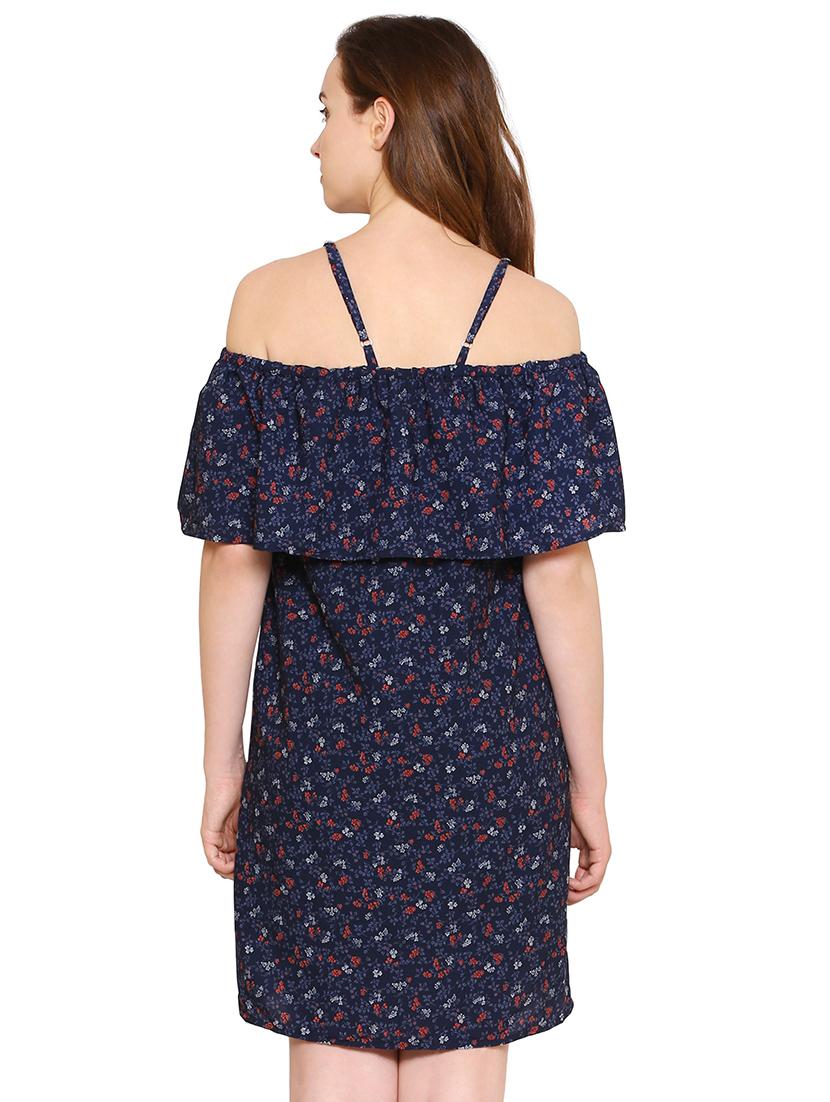 overlay ditsy floral a-line dress - 15620827 - Zoom Image - 3