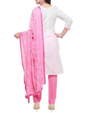 Embroidered unstitched churidaar suit - 15620830 - Standard Image - 3