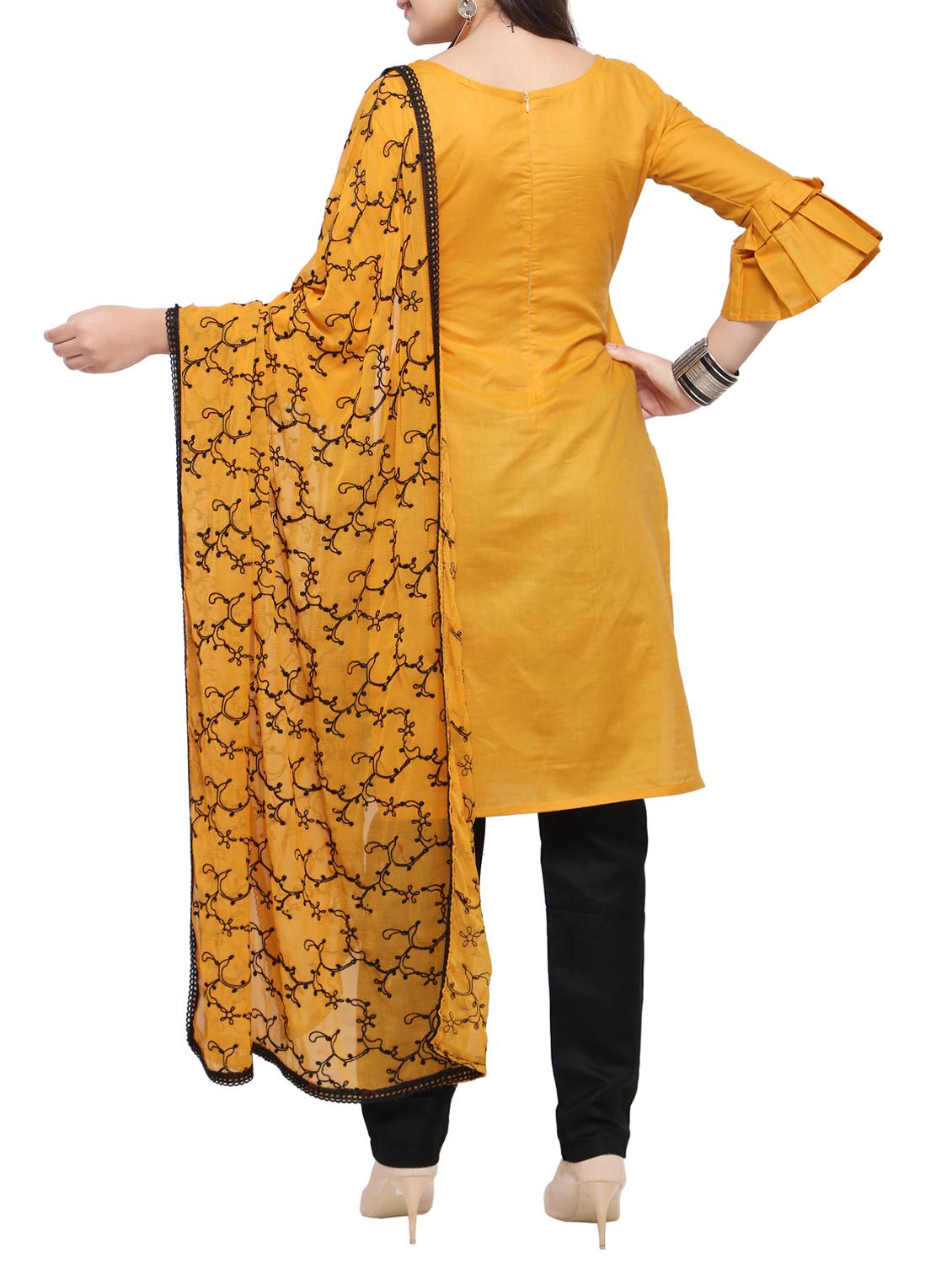 Embroidered unstitched pant suit - 15620836 - Zoom Image - 3