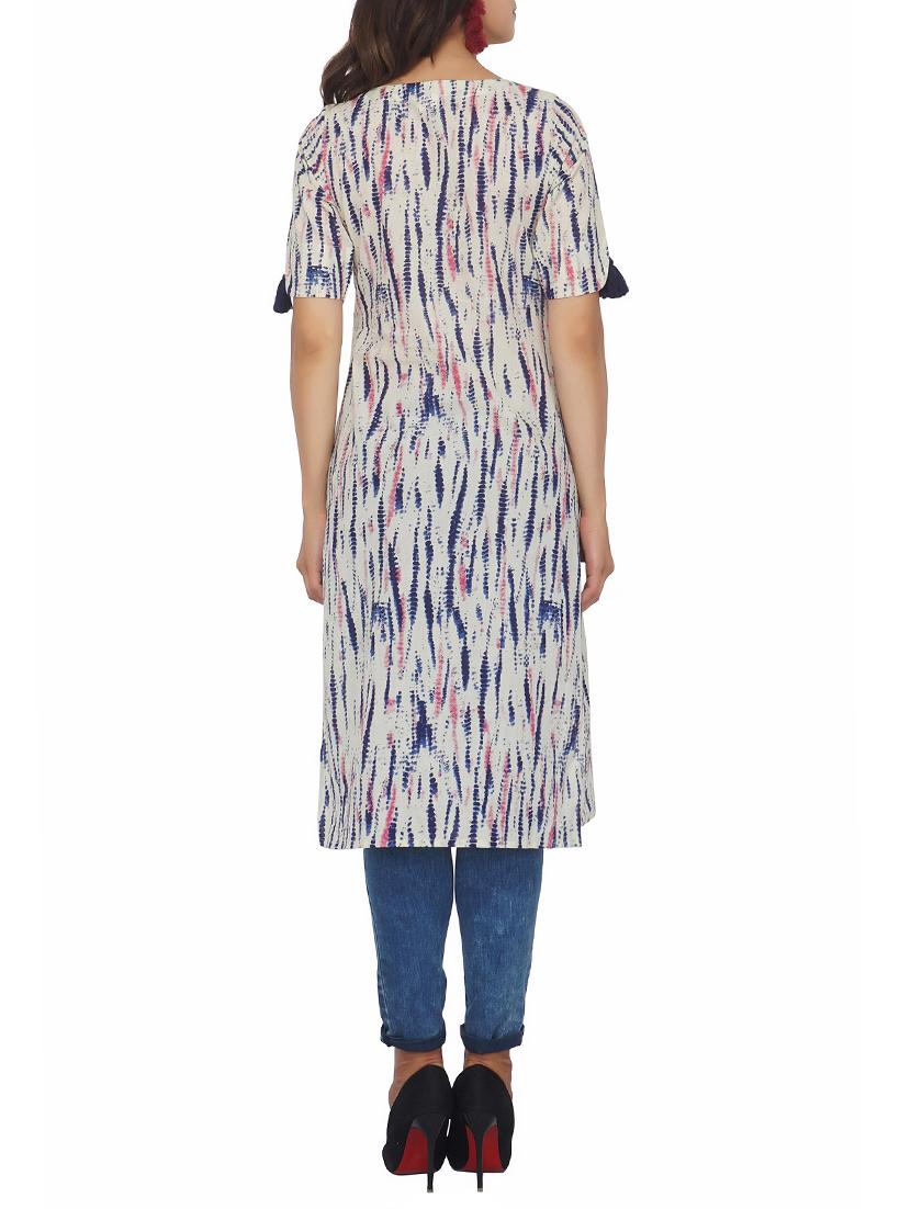 Shibori straight kurta - 15620845 - Zoom Image - 3