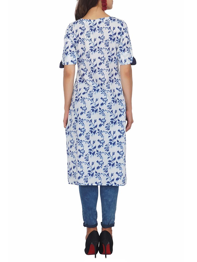 Printed straight kurta with tassels - 15620847 - Zoom Image - 3