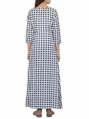 Checkered a-line kurta with tassels - 15620848 - Standard Image - 3