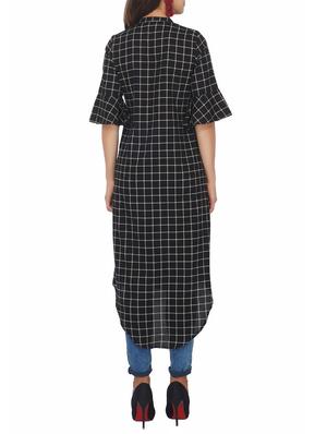 Checkered high-low kurta - 15620850 - Standard Image - 3