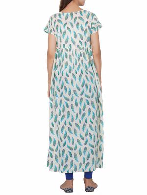 Flared printed draw code kurta - 15620852 - Standard Image - 3