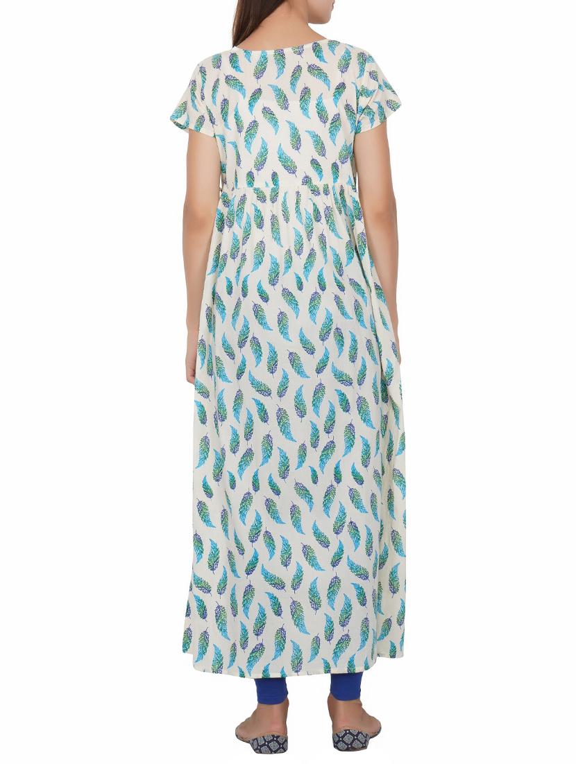 Flared printed draw code kurta - 15620852 - Zoom Image - 3