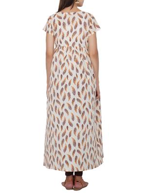 Flared printed draw code kurta - 15620853 - Standard Image - 3