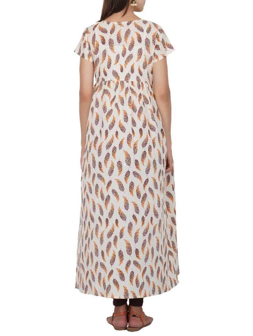 Flared printed draw code kurta - 15620853 - Zoom Image - 3