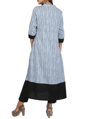 Stripes hem attach a-line kurta - 15620862 - Standard Image - 3