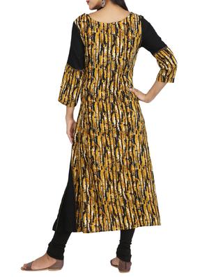 Printed a-line kurta with tassels - 15620863 - Standard Image - 3