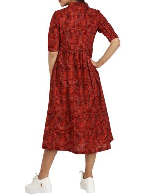 button detail gathered waist dress - 15620869 - Standard Image - 3