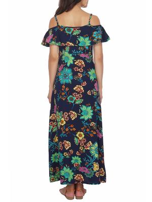ruffled detail floral maxi dress - 15620879 - Standard Image - 3