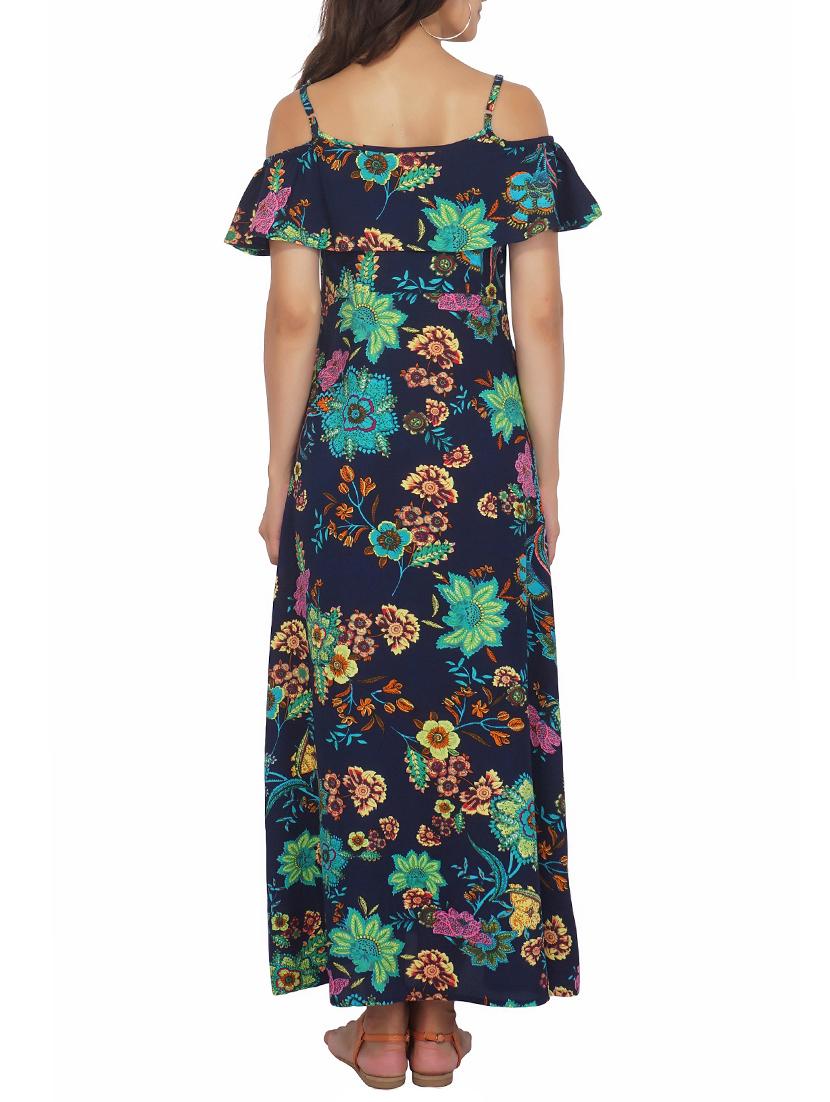 ruffled detail floral maxi dress - 15620879 - Zoom Image - 3