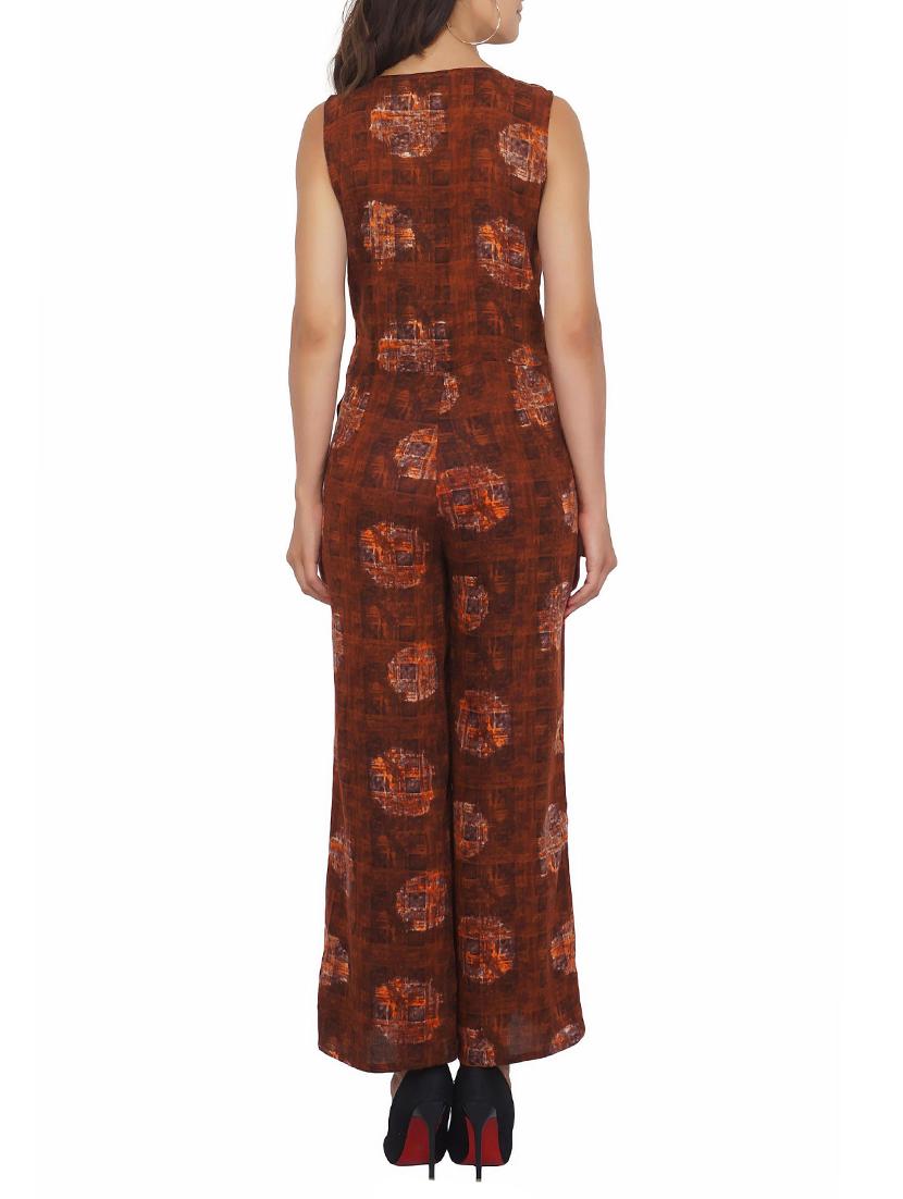 button detail full length jumpsuit - 15620883 - Zoom Image - 3
