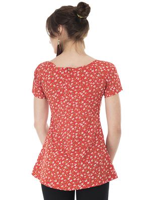 Pleated floral top - 15621033 - Standard Image - 3