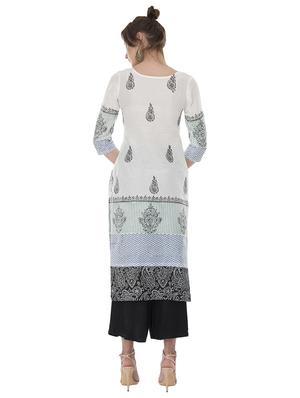 Block print straight kurta - 15621081 - Standard Image - 3