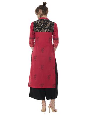 Block print straight kurta - 15621082 - Standard Image - 3