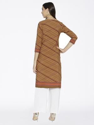 Checkered Straight slit kurta with tassels - 15621083 - Standard Image - 3