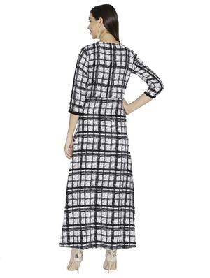 Monochrome slit checkered kurta - 15621084 - Standard Image - 3