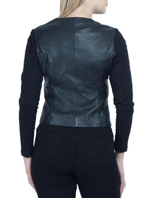 Asymmetric zip up leather jacket - 15621157 - Standard Image - 3