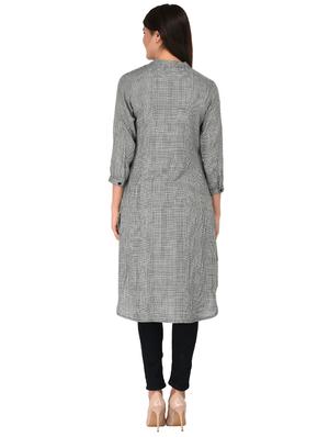 button detail glen plaid tunic - 15621204 - Standard Image - 3
