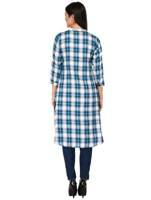 button detail glen plaid tunic - 15621206 - Standard Image - 3